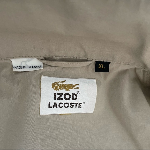 Vintage Izod Lacoste Harrington Jacket Men's Size XL Tan Beige Alligator Preppy - Picture 12 of 13